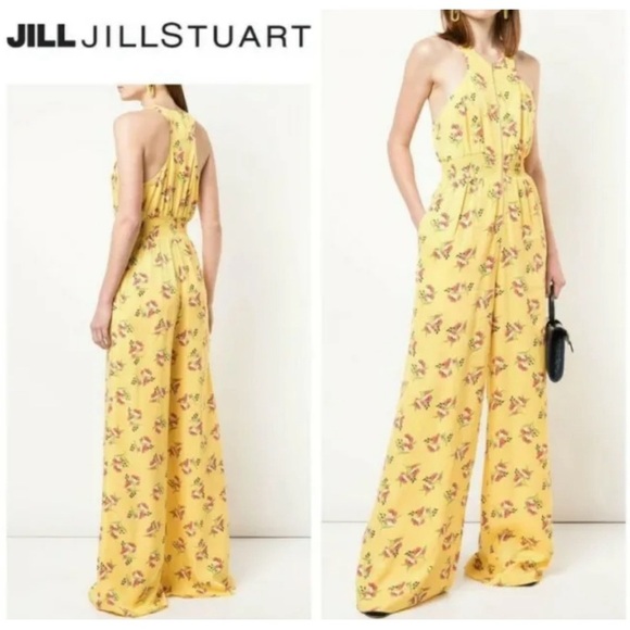Jill Jill Stuart Womens Floral Halter Zip Front Jumpsuit SZ6 - Picture 1 of 10
